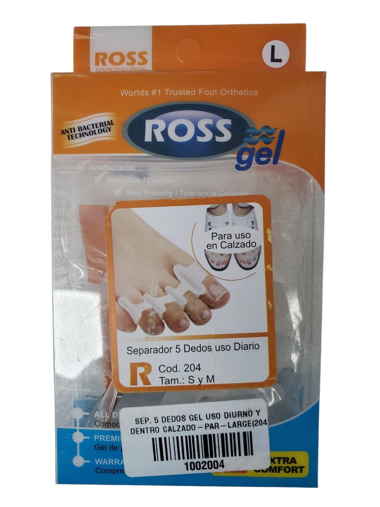 SEP. 5 DEDOS GEL USO DIURNO Y DENTRO CALZADO-PAR-LARGE(204)