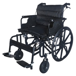 SILLA DE RUEDAS PREMIUM-ACERO NEGR-ASIENT ACOLCH-LL.GRUESAS-DOBLE CRUC-REPOS.AL