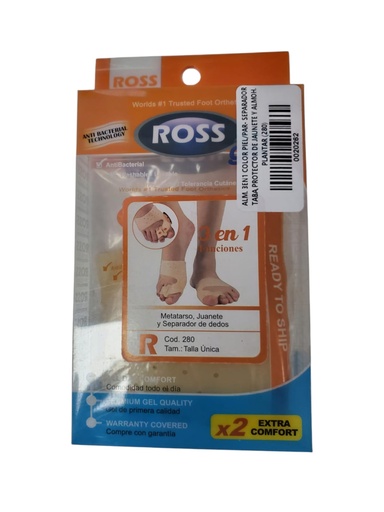 [0020262] ALM. 3EN1 COLOR PIEL/PAR- SEPARADOR TABA,PROTECTOR DE JAUNETE Y ALMOH. PLANTAR (280)