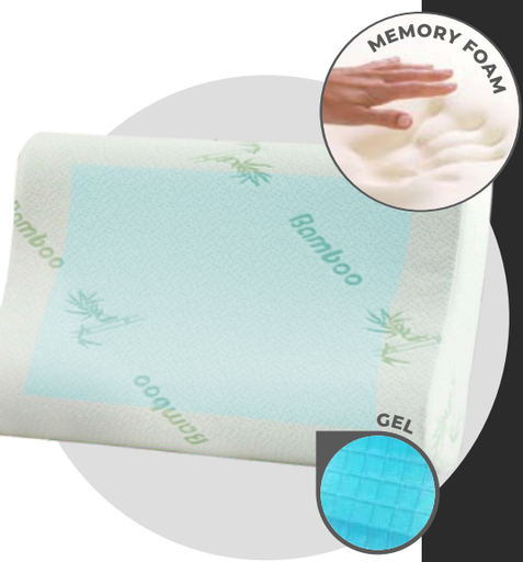 [1003049] ALMOHADA ORTOPEDICA CERVICAL VISCOELASTICA CON GEL Y FIBRA DE BAMBOO LM-166