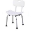 [5000002] SILLA DUCHA C/RESPALDO SIN/POSABRAZOS - INCL. REGATÓN RPTO.