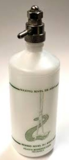 [0730003] FRASCO HUMIDIFICADOR REUSABLE C/TAPA BRONCE CROM. 500 ML - OXIGENOTERAPIA