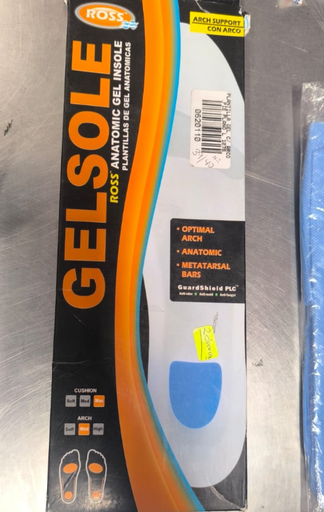 [0620110] PLANTILLA GEL C/ ARCO PIE PLANO L 107B