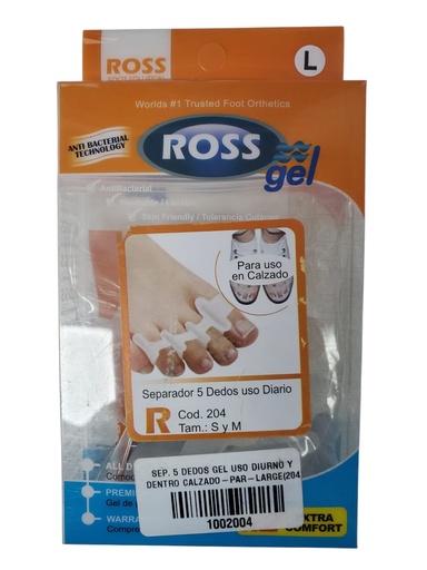 [1002004] SEP. 5 DEDOS GEL USO DIURNO Y DENTRO CALZADO-PAR-LARGE(204)