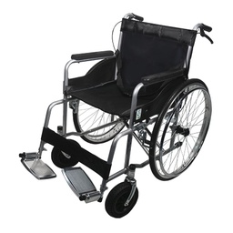 [0040014] SILLA DE RUEDAS ESTÁNDAR ACERO-LONA-LL.GRUESAS LISAS -ARO ACERO-DOBLE CRUC-REPOS.AL