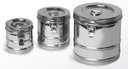 [0450161] TAMBOR O BOMBONERA ACERO INOX. 20X20 CM ESP. 0.5 MM ACABADO BRILLANTE AISI 430